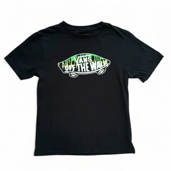 2/$10 Vans Black Short Sleeve Tee with Graphic Design - Medium - Picture 1 of 2